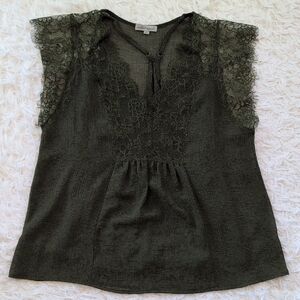 Wishlist Dark Green Lace Blouse